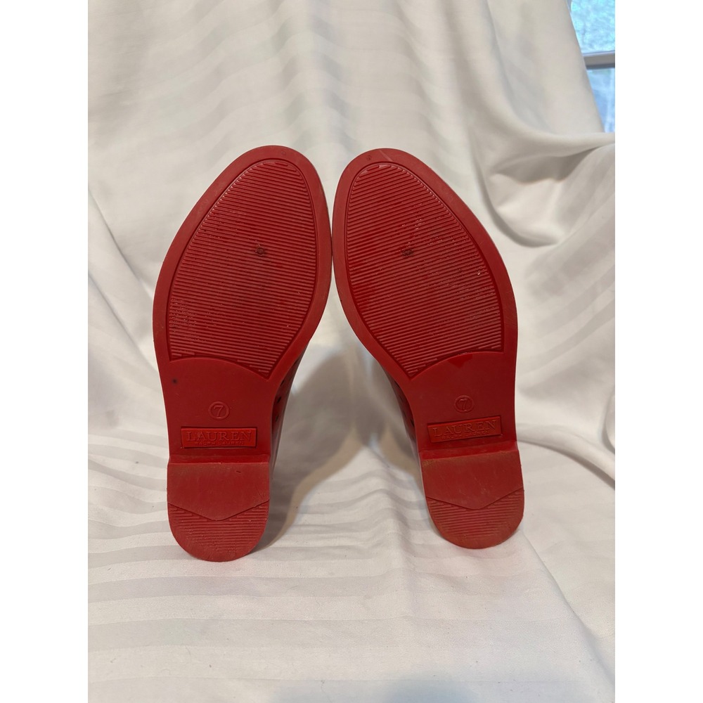 Lauren Ralph Lauren Tally Red Polka‎ Dot Ankle Rain Boots W 7 Chelsea Waterproof - Picture 7 of 8